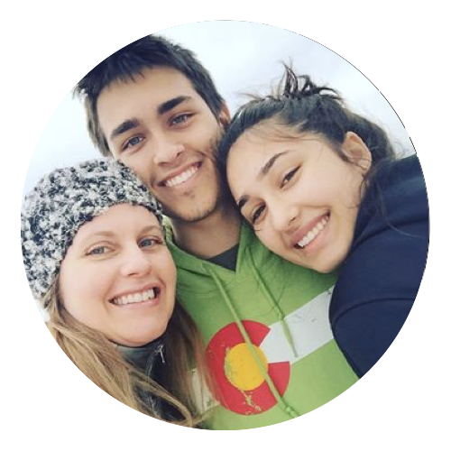 Christine Gacharná with her first two clients